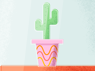 Cactus cactus illustration plant pot texture