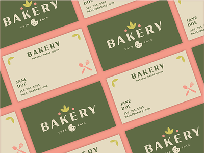 Bakery baked goods bakery branding businesscard candy color cookie cooking food leaf natural recipe whisk