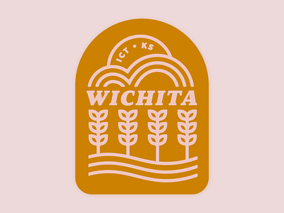 Wichita Sticky gold kansas pink river sky sticker sun wheat wichita