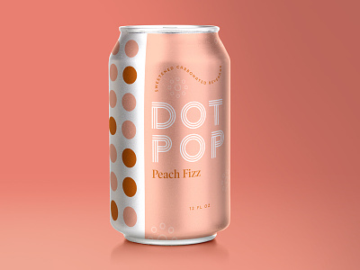 Dot Pop bubbles circle dot drink geometric packaging peach pop soda soda can