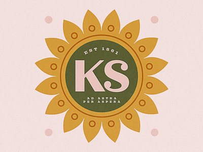 Kansas Day badge established flower kansas sunflower texture type