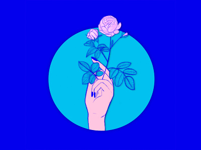 Pink Peony blue design digital emily searle emilysearle flower illustr illustration peony pink procreate