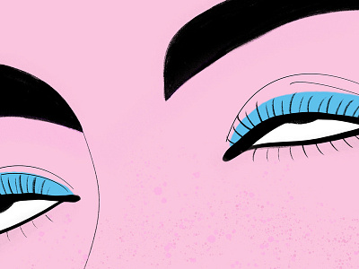 Eye Roll blue brows digital eye eyebrows eyelash eyes freckles illustration ipad pink procreate roll sarcasm