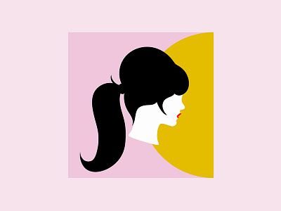 Hair digital emilysearle hair illustration lipstick pink pony ponytail tailored yellow