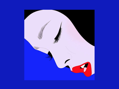 Red Lips blue cateye design digital emilysearle illustration ipad lips mascara procreate red
