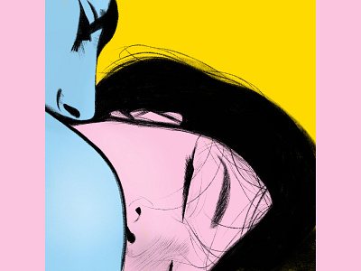 Love black blue couple digital emilysearle eyes girl hair illustration ipad love lust man pink procreate sex sexy woman yellow