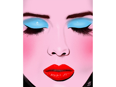 Red Lips blue brows emily searle emilysearle eyelashes eyes face girl lips love pink red woman