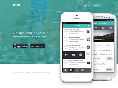 Tribr Home Page android iphone website