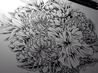 The Revolve flowers illustration ink