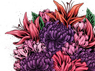 The Revolve floral flowers illustration ink