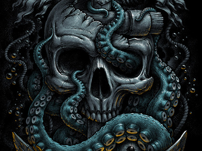 Skull illustration octopus oleggert skull