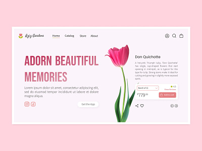 Aziz Gardens app app concept bouquet cart design figma flowers graphic design illustration landing landingpage online shopping tulips ui uiux ux webdesign website