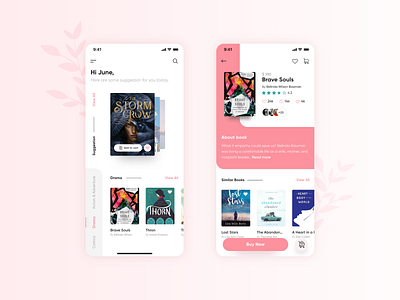 Book Buying Application add to cart adobe app book cover books branding buy now clean design ecommerce app figma illustration information listing reading app reviews sketch ui ux web