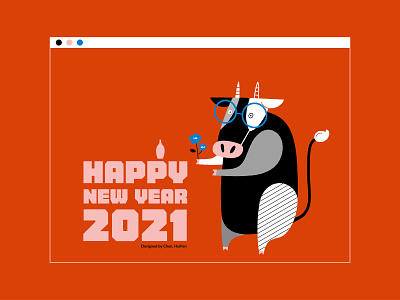 2021 HAPPY NEW YEAR POSTCARD illustration