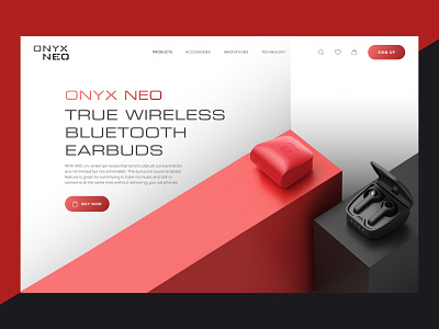 Website Concepts for Earbuds Landing Page Design 17seven design earbuds header concept landing page minimalistic products ui ui design user experience visual design