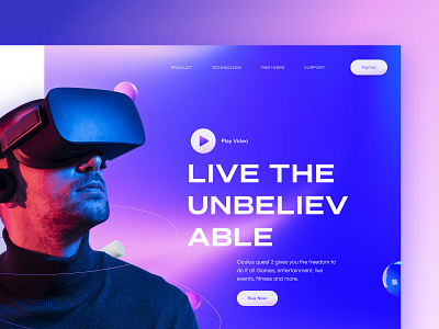 Header Concept for Virtual Reality Product 17seven 3d design gaming movies ui ui design user experience virtual product visual design