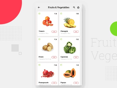 Visual design for vegetable app 17seven animation design graphic app gui design prototype ui design visual design