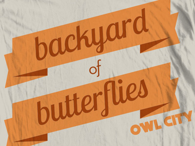 Backyard of Butterflies grey orange shirt