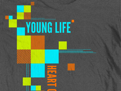 Young Life Shirt blue green neon orange shirt