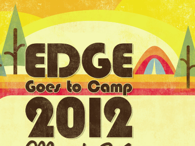 Working on a slide for Summit Church camp retro vector