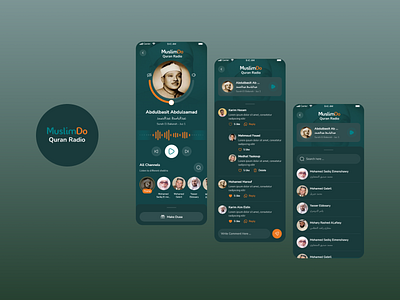 Quran Radio music muslim player quran radio stream ui ux