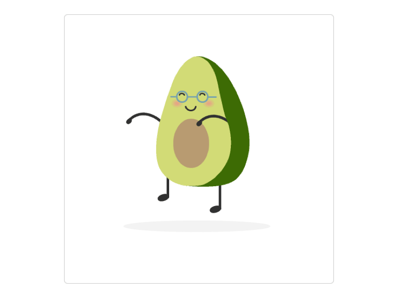 Jumping Avocado animation avocado design illustration interactions motion graphics principle ui vector