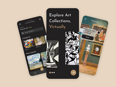 Virtual Art Tour - UI Designs app art design museum painting productdesign ui ux
