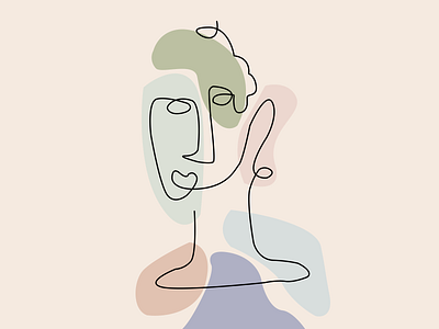 Abstract Face color design face illustration