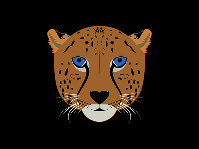 Cheetah face design illustration vector