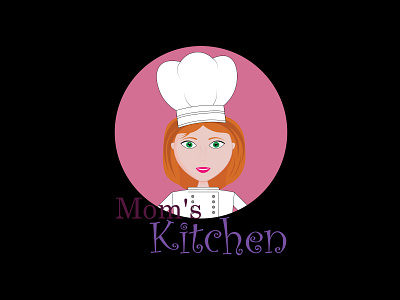 Mom's kitchen design illustration logo