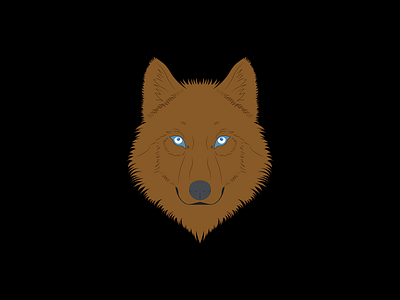 Brown wild wolf animation graphic design