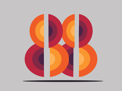 88 Logo flat design logo