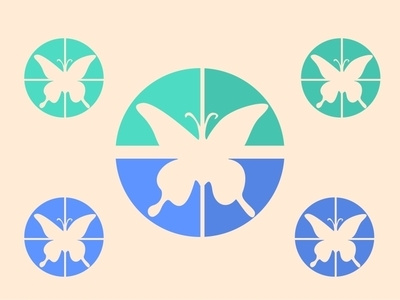 Butterfly logo cirlce design flat flat design icon illustration logo