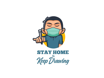 Keep Drawing branding coronavirus covid 19 illustration stayhome