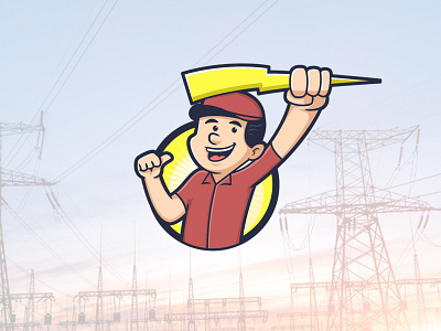 Retro Electricity Logo branding business man business mascot cartoon cartoons electric electrical electricity electricity logo illustration retro retro design retro logo vintage logo