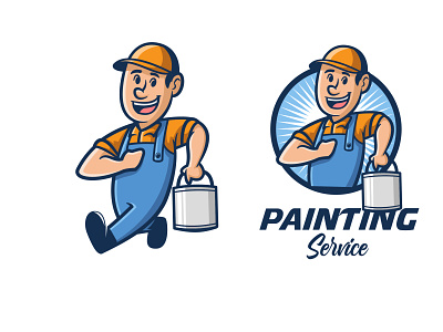 Retro Painting Service Logo painter logo painters painting service logo retro retro cartoon retro cartoon logo retro logo retro painting