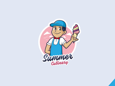 Ice Cream Logo business mascot cartoon chef logo ice cream cartoon ice cream logo icecream mascot illustration retro retro cartoon retro design retro logo summer summer culinary summer culinary logo summer food logo