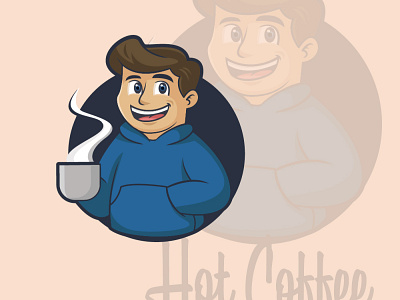 Hot Coffee branding business man cartoon coffee coffee logo coffee lover coffee shop coffeeshop illustration retro retro cartoon retro design retro logo