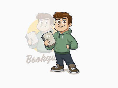 Book Guy book book guy book logo book lover boy business mascot cartoon cartoon character cartoon illustration geek illustration kid logo nerd nerdy retro design retro logo vector