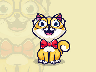 Cute Kitten Illustration branding business mascot cartoon cat cat illustration design illustration kiiten kitty logo retro retro design retro logo