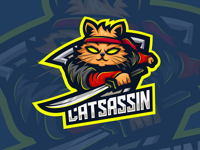 Catsassin Esport Logo (Lastest Work) branding cartoon cat logo esport logo graphic design