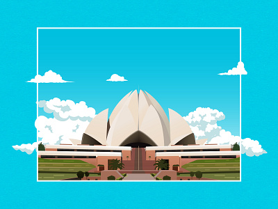 #i02 art delhi design digital flat graphics graphics design illustration lotustemple vector