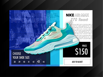 Nike AirMax 270 React UI Concept branding colorful design ecommerce homepage illustration illustrator modern nike nike air max photoshop shoe shoes shopping shopping app sports typography ui ux vector web