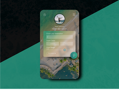 Travel App Screen Concept adventure app app design application colorful design design gradient interface iphone mobile app mobile ui mockup modern ocean screen travel travel app ui userinterface ux