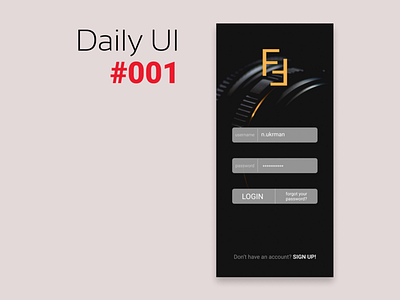 DailyUI #001 Login Page 001 app dailyui design ui