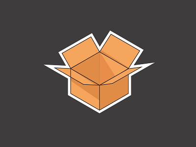 Opened Package Cardboard app company dark theme dark ui distribution flat flat design industrial logistics company logistics logo logo minimal