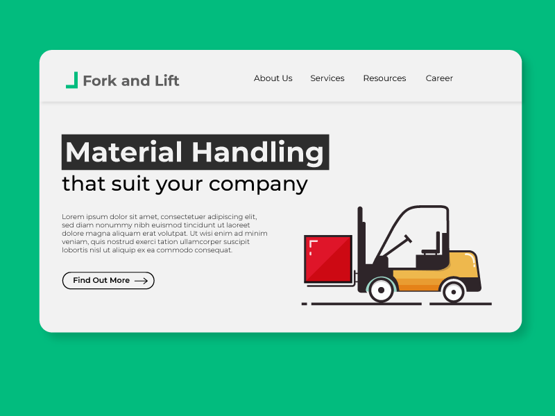 material handling company landing page app branding company distribution flat design home page home screen industrial interface landing page ui landingpage logistic logistics company logo minimal ui ux web design website website concept