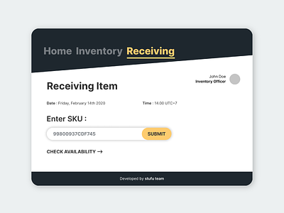 UI/UX Receiving Inventory Warehouse Logistics