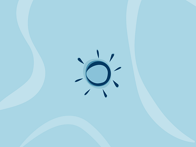 Sun and Bright blue color flat design illustration minimal minimalist motivation passion rise sun vector