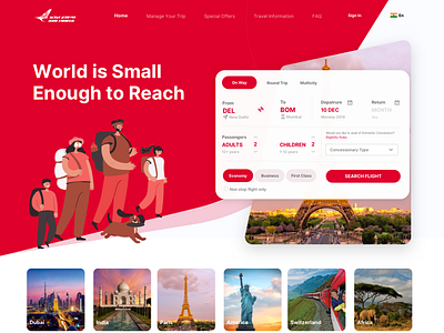 AirIndia Website Redesign Concept branding concept design landing landing page redesign ui ux web website